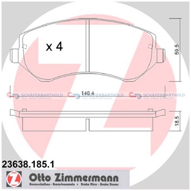 Bremseklodser 18mm|WVA:23638| ZIMMERMANN