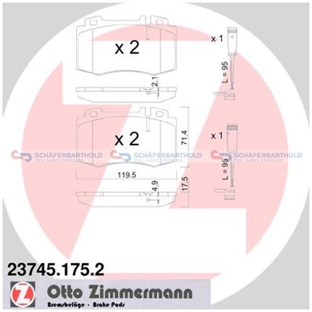 Bremseklodser 18mm|WVA:23745| ZIMMERMANN