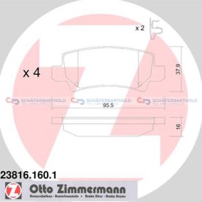 Bremseklodser 16mm|WVA:23816| ZIMMERMANN
