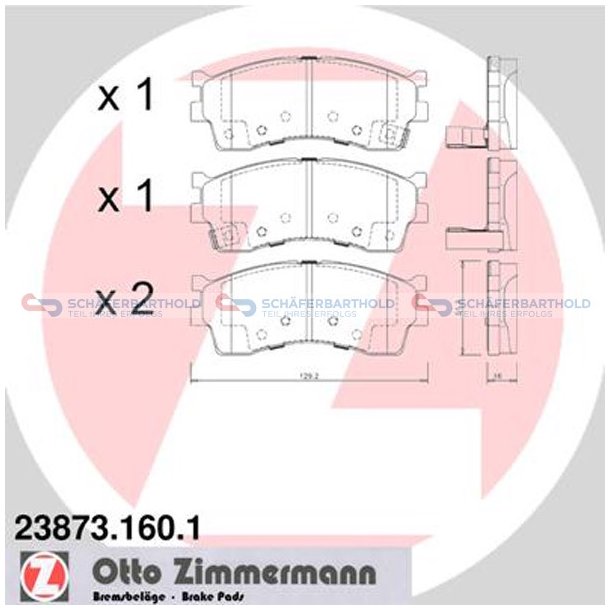 Bremseklodser 16mm|WVA:23873| ZIMMERMANN