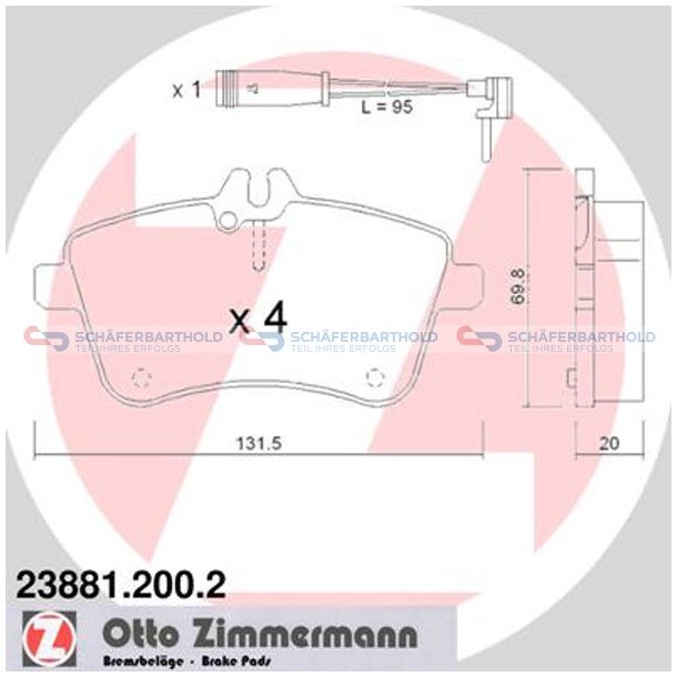 Bremseklodser 20mm|WVA:23881| ZIMMERMANN