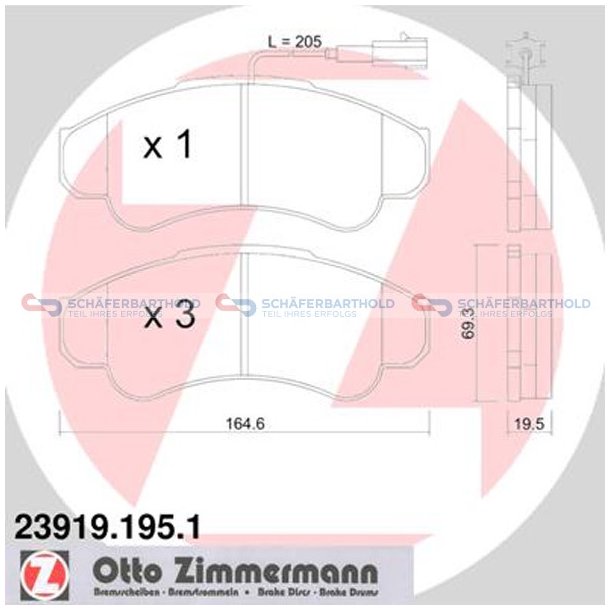 Bremseklodser 20mm|WVA:23919| ZIMMERMANN