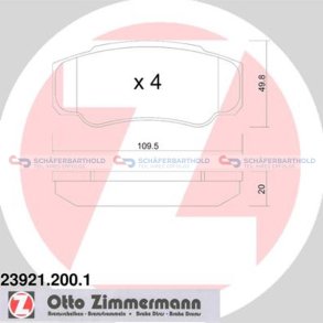 Bremseklodser 20mm|WVA:23921| ZIMMERMANN