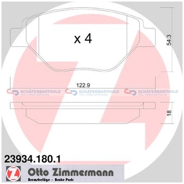 Bremseklodser 18mm|WVA:23934| ZIMMERMANN