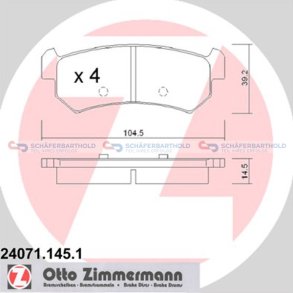 Bremseklodser 14mm|WVA:24071| ZIMMERMANN