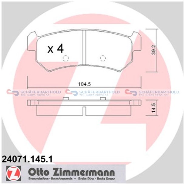 Bremseklodser 14mm|WVA:24071| ZIMMERMANN