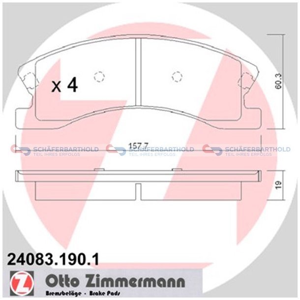 Bremseklodser 19mm|WVA:24083| ZIMMERMANN