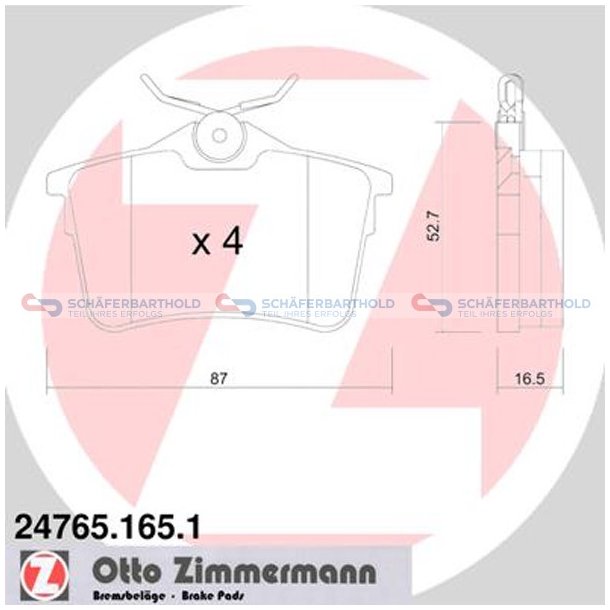 Bremseklodser 16mm|WVA:24765| ZIMMERMANN