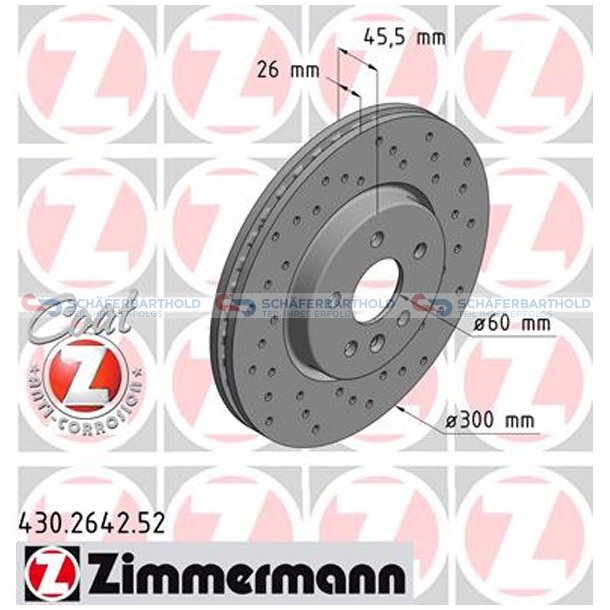 BremseskiveSport foraksel|-300mm ZIMMERMANN