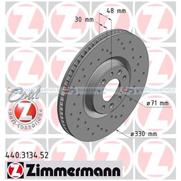 BremseskiveSport foraksel|-330mm ZIMMERMANN