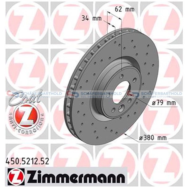 BremseskiveSport foraksel|-380mm ZIMMERMANN