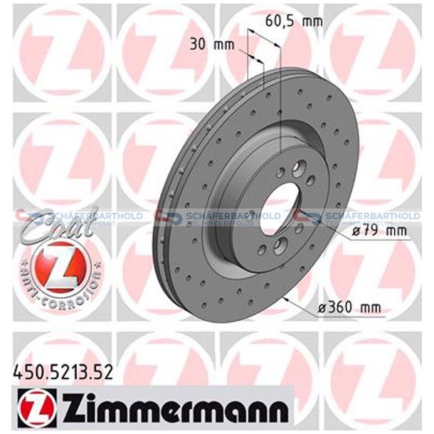 BremseskiveSport foraksel|-360mm ZIMMERMANN