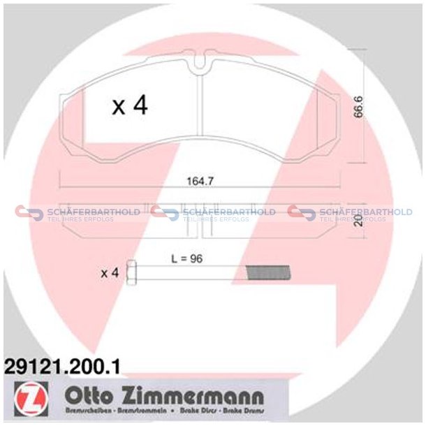 Bremseklodser 20mm|WVA:29121| ZIMMERMANN