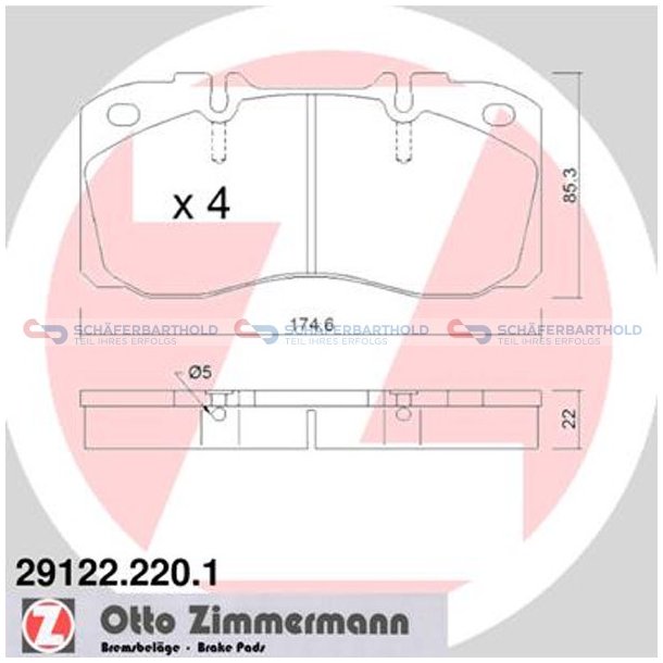 Bremseklodser 22mm|WVA:29122| ZIMMERMANN