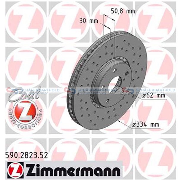 BremseskiveSport foraksel hjre|-334mm ZIMMERMANN