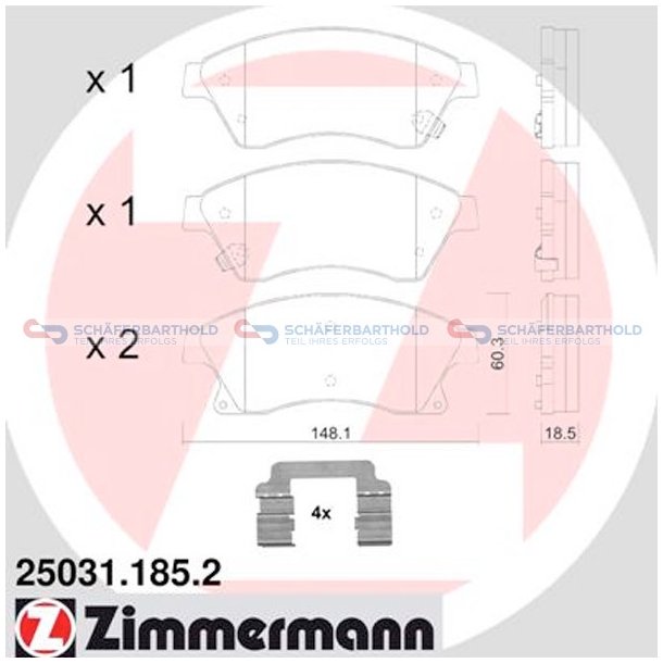 Bremseklodser 18mm|WVA:25031| ZIMMERMANN