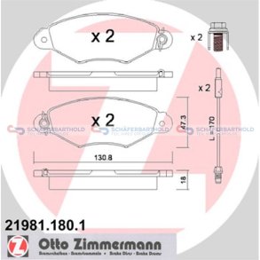 Bremseklodser 18mm|WVA:21981| ZIMMERMANN