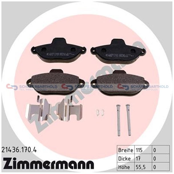 Bremseklodser 17mm|WVA:21436| ZIMMERMANN