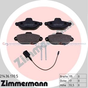 Bremseklodser 17mm|WVA:21436| ZIMMERMANN