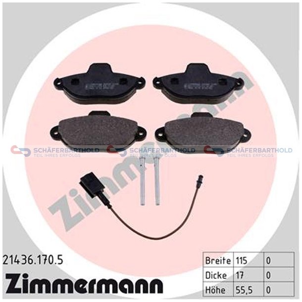 Bremseklodser 17mm|WVA:21436| ZIMMERMANN