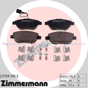 Bremseklodser 19mm|WVA:23709| ZIMMERMANN