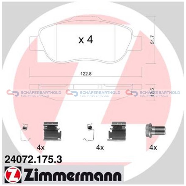 Bremseklodser 18mm|WVA:24072| ZIMMERMANN