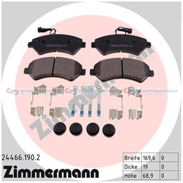 Bremseklodser 19mm|WVA:24466| ZIMMERMANN