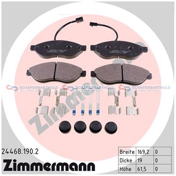 Bremseklodser 19mm|WVA:24468| ZIMMERMANN