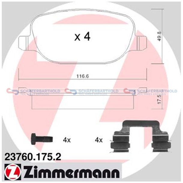 Bremseklodser 18mm|WVA:23760| ZIMMERMANN