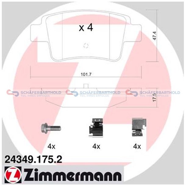 Bremseklodser 18mm|WVA:24349| ZIMMERMANN