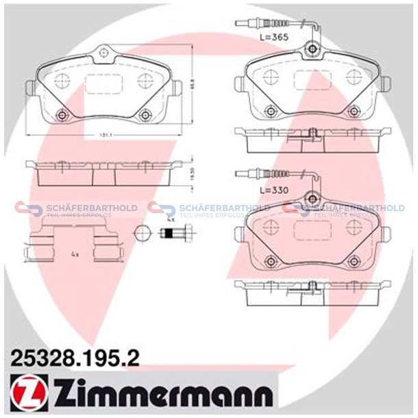 Bremseklodser 20mm|WVA:25328| ZIMMERMANN