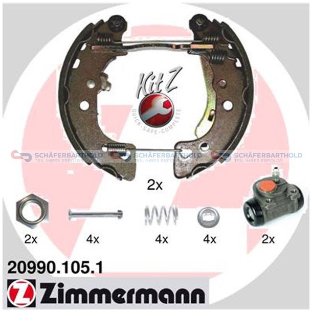  Bromsbackssats Kit Z32mm|med Hjulbromscylinder