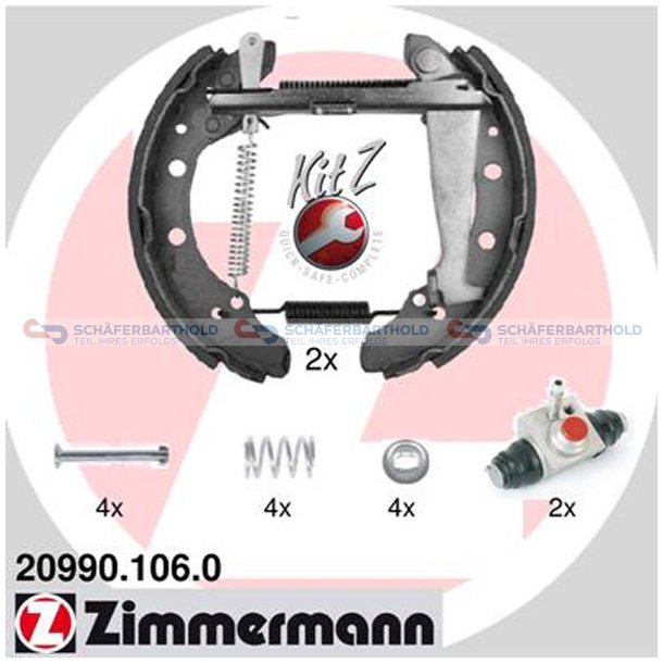  Bromsbackssats Kit Z40mm|med Hjulbromscylinder