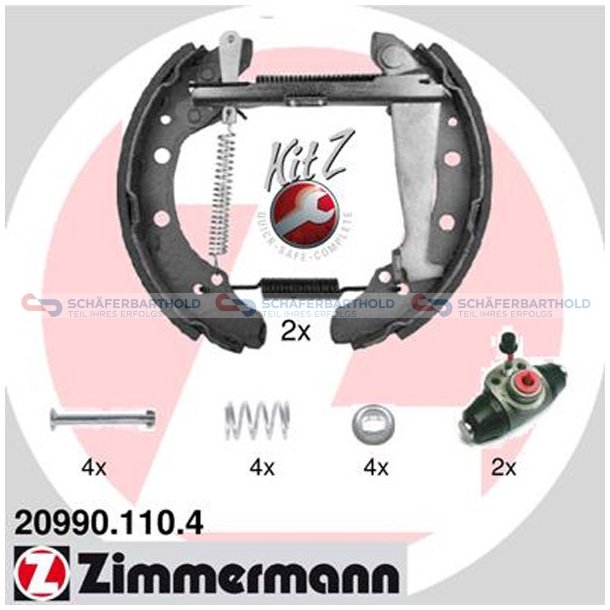  Bromsbackssats Kit Z40mm|med Hjulbromscylinder