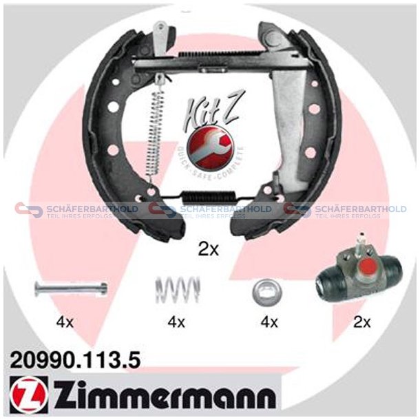  Bromsbackssats Kit Z40mm|med Hjulbromscylinder