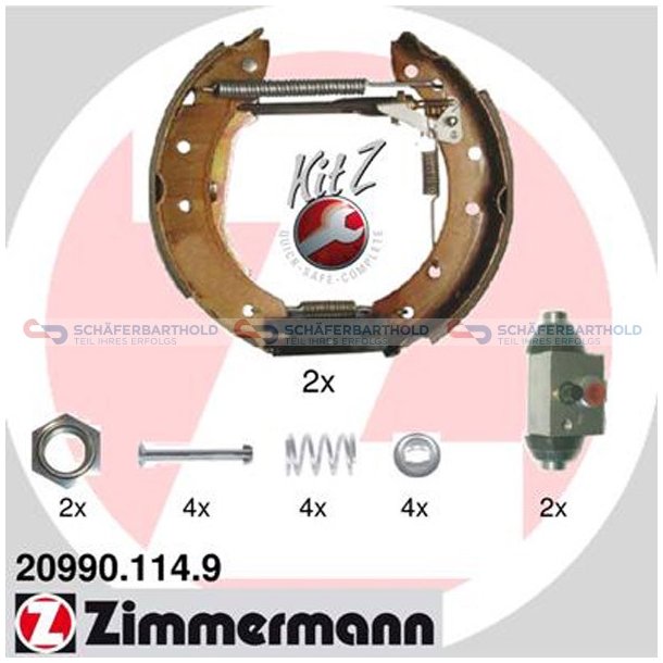  Bromsbackskit Kit Z39mm|med Hjulbromscylinder