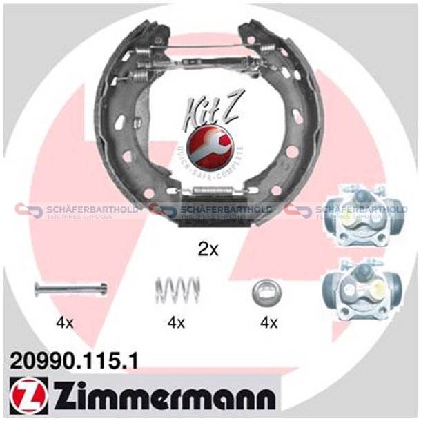  Bromsbackssats Kit Z32mm|med Hjulbromscylinder