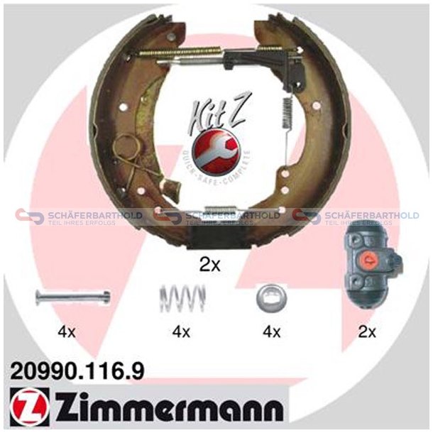  Bromsbackssats Kit Z57mm|med Hjulbromscylinder