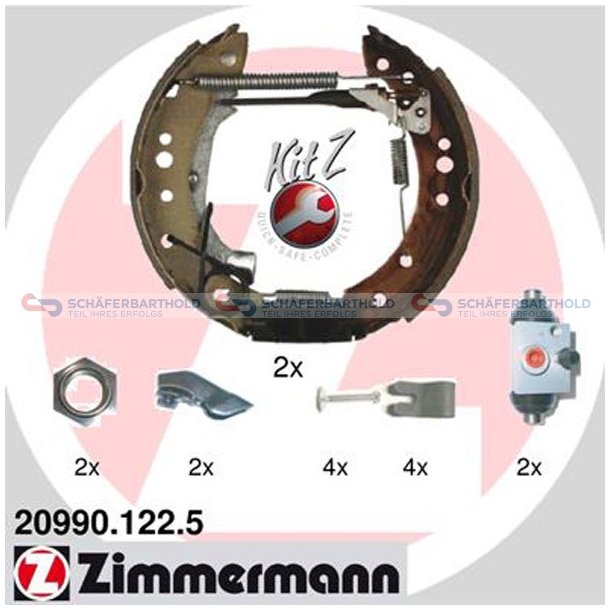  Bromsbackssats Kit Z38mm|med Hjulbromscylinder