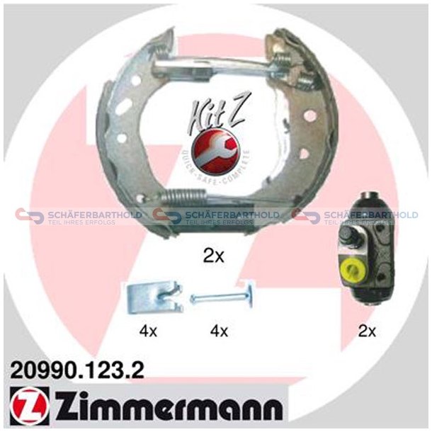  Bromsbackssats Kit Z32mm|med Hjulbromscylinder