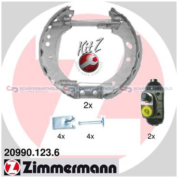  Bromsbackssats Kit Z38mm|med Hjulbromscylinder