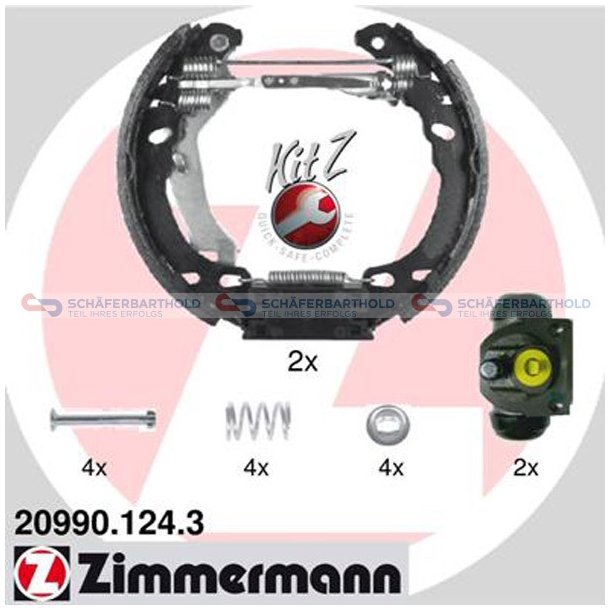  Bromsbackssats Kit Z32mm|med Hjulbromscylinder