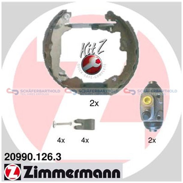  Bromsbackssats Kit Z38mm|med Hjulbromscylinder