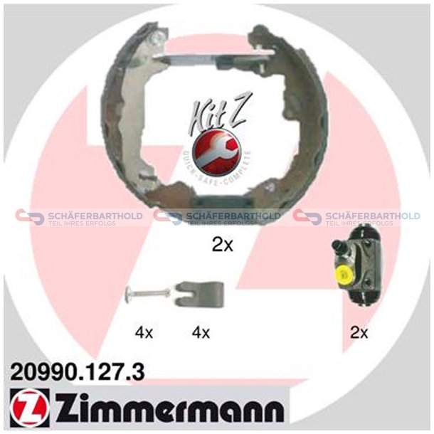  Bromsbackssats Kit Z38mm|med Hjulbromscylinder