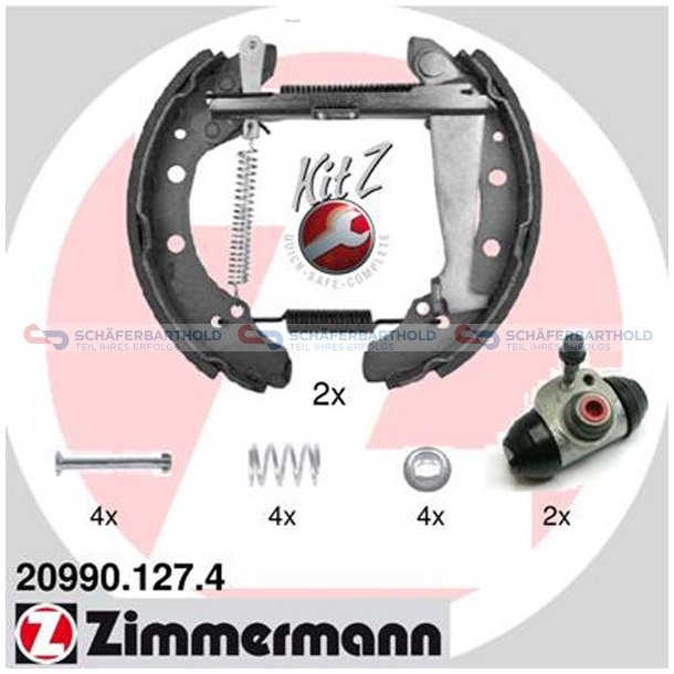  Bromsbackssats Kit Z40mm|med Hjulbromscylinder