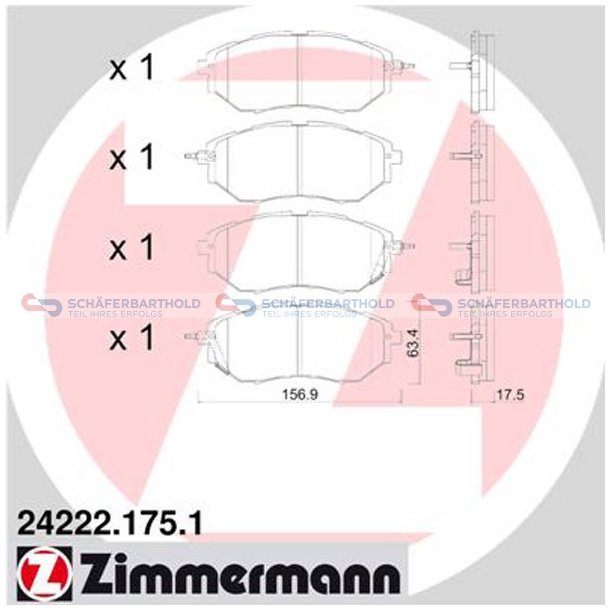 Bremseklodser 18mm|WVA:24222| ZIMMERMANN