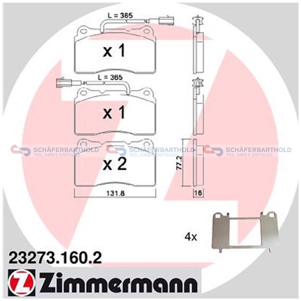 Bremseklodser 16mm|WVA:23273| ZIMMERMANN