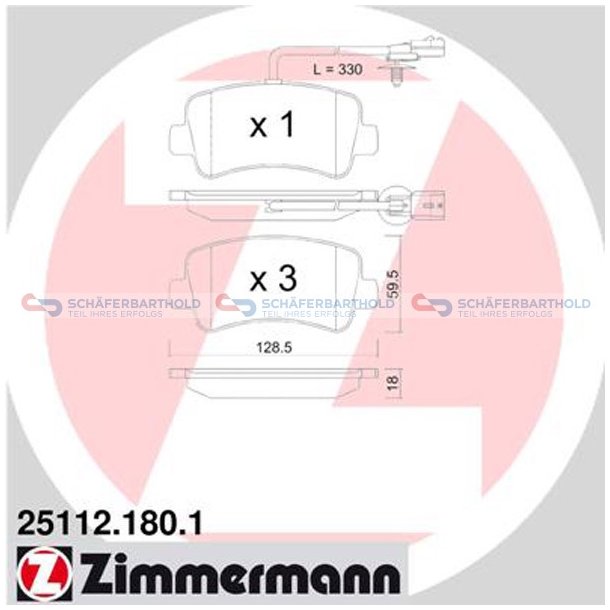 Bremseklodser 18mm|WVA:25112| ZIMMERMANN