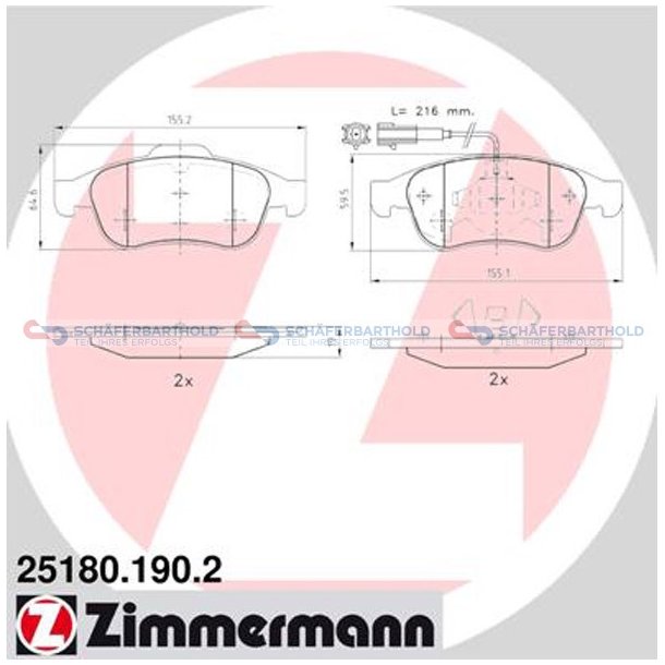 Bremseklodser 19mm|WVA:25180| ZIMMERMANN