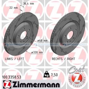 Bremseskive Bagaksel|Ø-330mm ZIMMERMANN